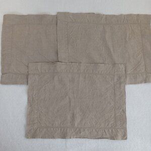 3 Restoration Hardware Belgian Linen Placemats Set READ Beige Taupe 13x19